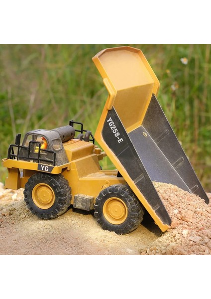 Uzaktan Kumandalı Full Fonksiyon Metal Premium Model Bulldozer, Ekskavatör ve Kamyon 1:16 Ölçek Şarjlı Sesli Işıklı 3 Model (Tam Fonksiyon) (Kamyon)