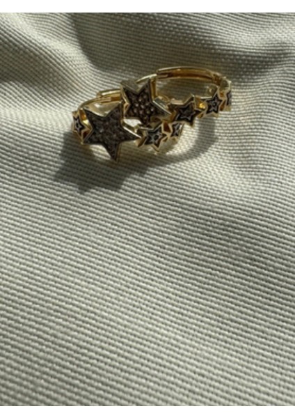 Taşlı Sıralı Yıldız Halka Küpe modelleri