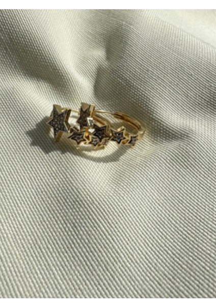 Taşlı Sıralı Yıldız Halka Küpe fırsatları