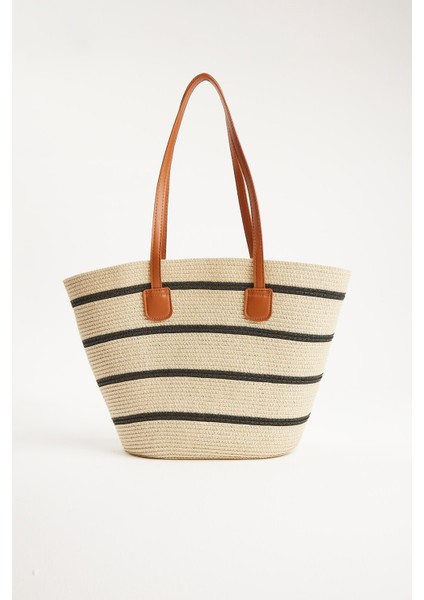 Çizgi Detaylı Içi Geniş Omuz Çantası fiyatları