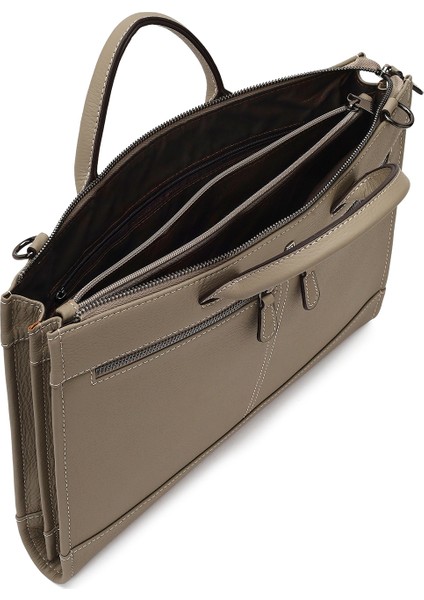 Erkek Vizon Uzun Askılı Deri Evrak Çantası 25WBD3531FT