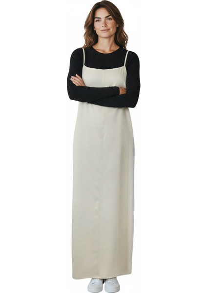 Kadın Ayarlanabilir Ip Askılı Dabıl Kumaş Elbise indirimleri