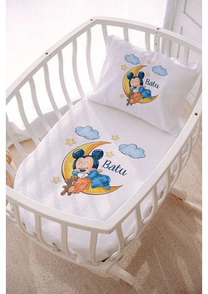 Isme Özel 70X120 Park Yatak ve Anne Yanı Pike Seti Mickey
