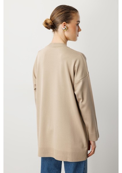 Yuvarlak Yaka Basic Triko-Taş