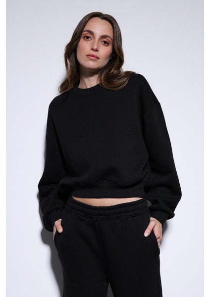Siyah Basic Kadın Sweatshirt fırsatları