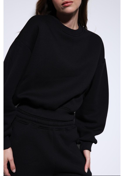 Siyah Basic Kadın Sweatshirt indirimleri