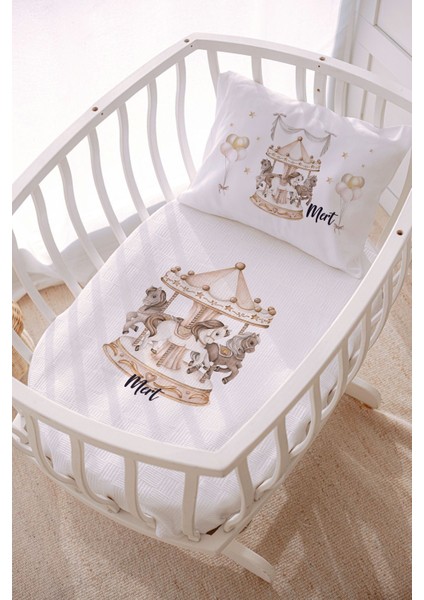 Isme Özel 70X120 Park Yatak ve Anne Yanı Pike Seti Atlıkarınca