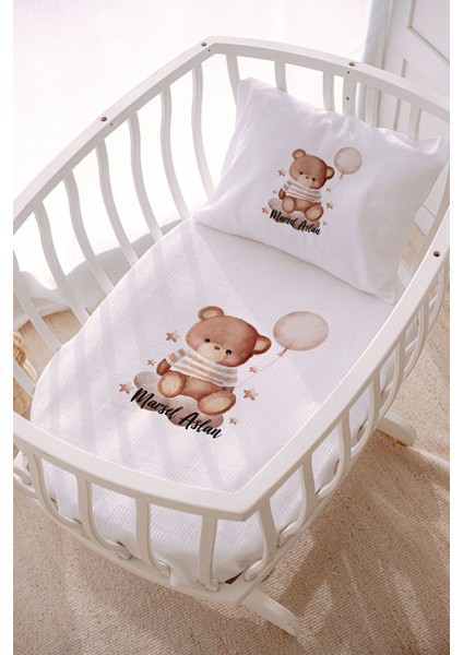 Isme Özel 70X120 Park Yatak ve Anne Yanı Pike Seti Ayıcık