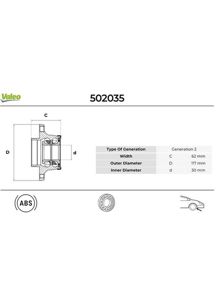 ARKA TEKERLEK PORYASI FIAT EGEA 2016 ABS Lİ 62X30X117 5 BİJON 51754196 52178843 60656090