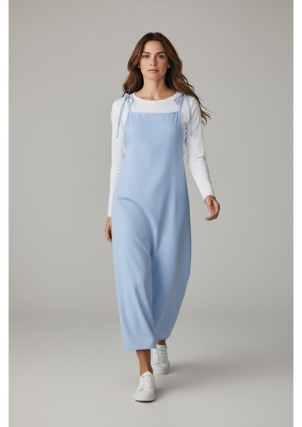 Kadın Ayarlanabilir Ip Askılı Dabıl Kumaş Elbise