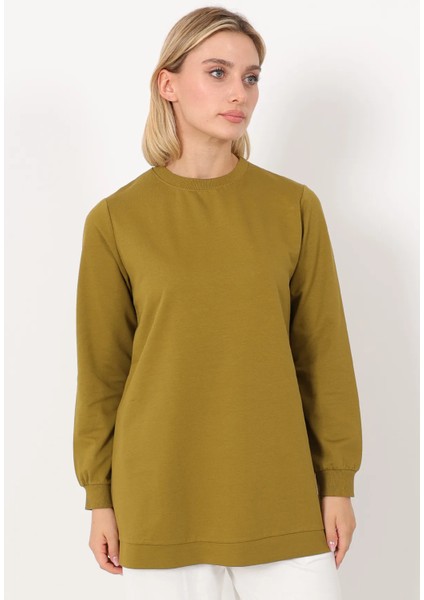 Basic Bisiklet Yaka Armalı Kısa Tunik