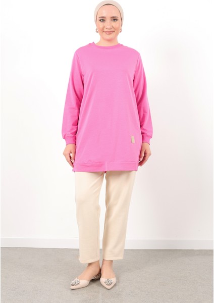 Basic Bisiklet Yaka Armalı Kısa Tunik