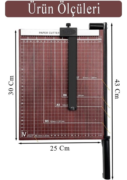 Giyotin Kağıt Kesme Makinesi A4 Metal Kollu Bordo Tablalı A5-A4 Ayarlanabilir Sürgülü Paslanmaz Kaliteli fiyatları