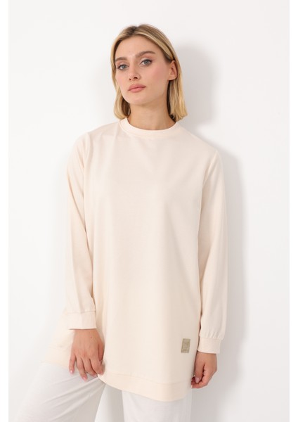 Basic Bisiklet Yaka Armalı Kısa Tunik