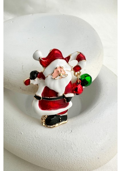 Yılbaşı Özel Mineli Sevimli Noel Baba Broş (5cm) modelleri