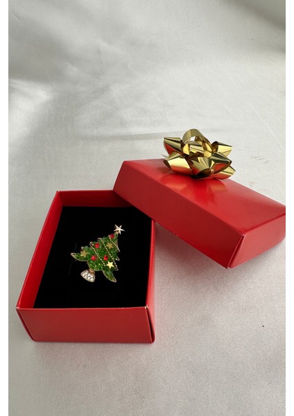 Yılbaşı Özel Yıldız Figürlü Taşlı Yeşil Çam Ağacı Broş (4cm) fırsatları