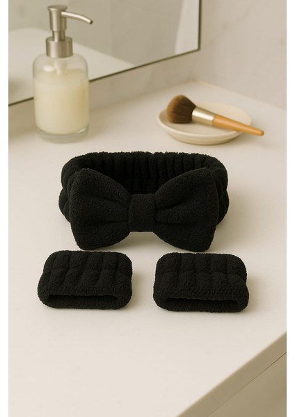 Mikrofiber Welsoft Saç Bandı ve Bileklik Seti – Makyaj & Yüz Yıkama Için fiyatları