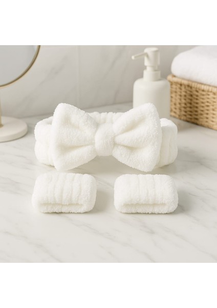 Mikrofiber Welsoft Saç Bandı ve Bileklik Seti – Makyaj & Yüz Yıkama Için fiyatları