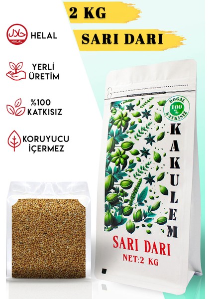 Sertifikalı Tozsuz Sarı Darı 2 kg