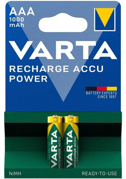 57033 1000MAH Aaa Şarj Edilebilir Kalem Pil 2'li Paket