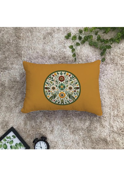 Çift Taraflı Dijital Baskı Kırlent Kılıfı Nakış Görünümlü Çiçek Desenli fiyatları