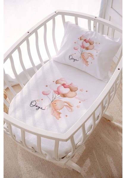 Isme Özel 70X120 Park Yatak ve Anne Yanı Pike Seti Tavşan