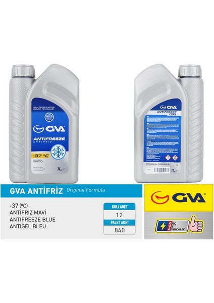ANTİFRİZ 1 LT -37 C MAVİ KOLI 12 AD (12 ADET)