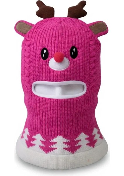 Kitti 4-8 Yaş Kız Çocuk Figürlü Içi Polarlı Kar Maskesi