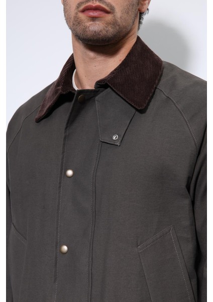 Kahve Kontrast Yaka Erkek Ceket indirimleri