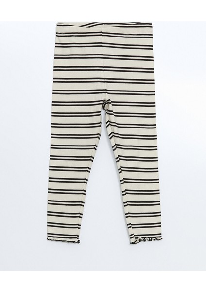 Yeni Sezon Beli Lastikli Çizgili Kız Çocuk Tayt