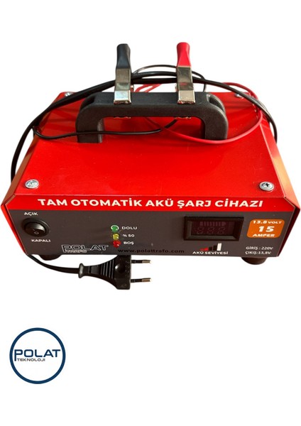 Tam Otomatik 13.8VOLT 15AMPER LCD Göstergeli Akü Şarj Cihazı fırsatları