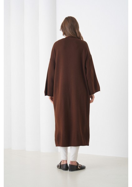 Kadın Tesettüre Uygun Maxi Boy Uzun Kol Cepli Spor Şık Triko Ceket modelleri