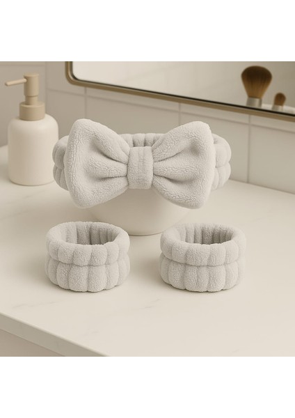 Mikrofiber Welsoft Saç Bandı ve Bileklik Seti – Makyaj & Yüz Yıkama Için fiyatları
