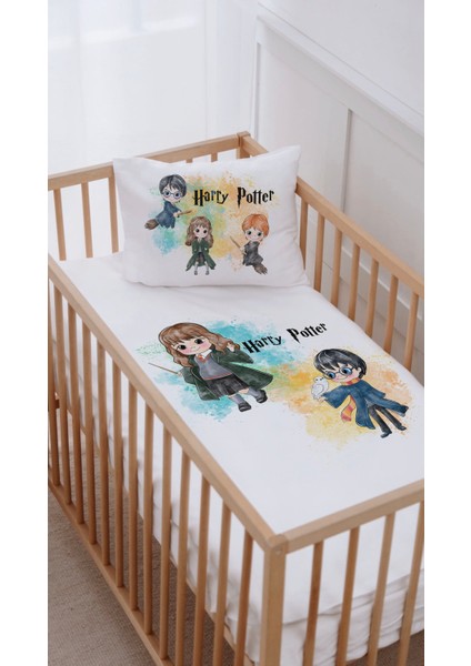 %100 Pamuk Anne Yanı Beşik Nevresim Takımı (60X100) Harry ve Hermione
