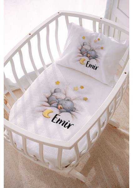 Isme Özel 70X120 Park Yatak ve Anne Yanı Pike Seti Ayıcık