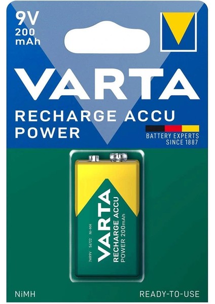 9V 200MAH Şarjlı Pil 9 Volt