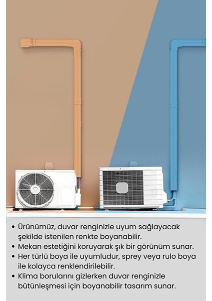 Klima Borusu Gizleme Kanalı 75X60 mm 1 Metre