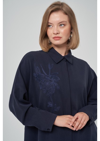 1034 Çiçek Nakışlı Gömlek Pantolon Takım modelleri