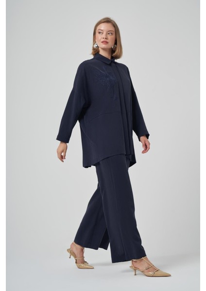 1034 Çiçek Nakışlı Gömlek Pantolon Takım indirimleri