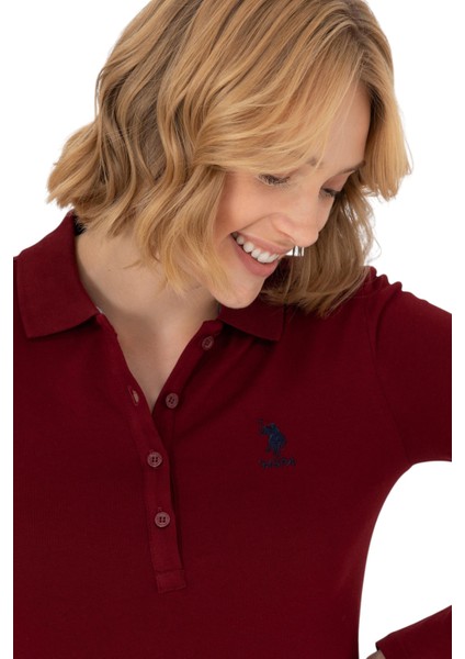 Kadın Bordo Basic Polo Yaka Sweatshirt fiyatları