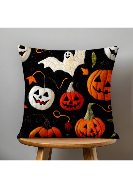 4 Lü Çift Taraflı Dijital Baskı Kırlent Kılıfı Hallowen/cadılar Bayramı Desenli Çocuk Odası indirimleri