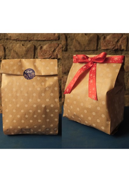 Körüklü Kraft Kese Kağıdı, Beyaz Puantiyeli Şamua Hediye, Ambalaj & Gıda Poşeti, 15X33 Cm, 1000 Adet indirimleri