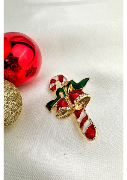 Yılbaşı Özel Mineli Taşlı Çan Detay Broş (5cm) indirimleri