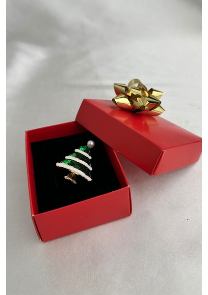 Yılbaşı Özel Incili Yeşil Pul Detay Çam Ağacı Broş (4cm) fırsatları