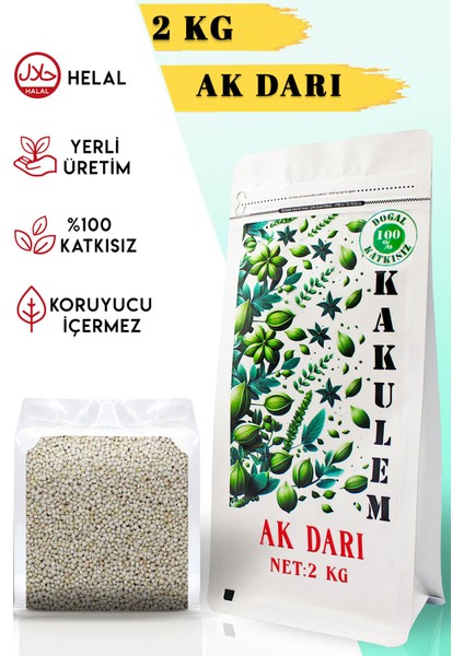 Sertifikalı Muhabbet Kuşu Papağan Yemi Ak Darı 2 kg