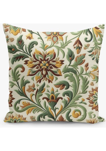 4 Lü Çift Taraflı Dijital Baskı Kırlent Kılıfı Nakış Görünümlü Çiçek Desenli fiyatları