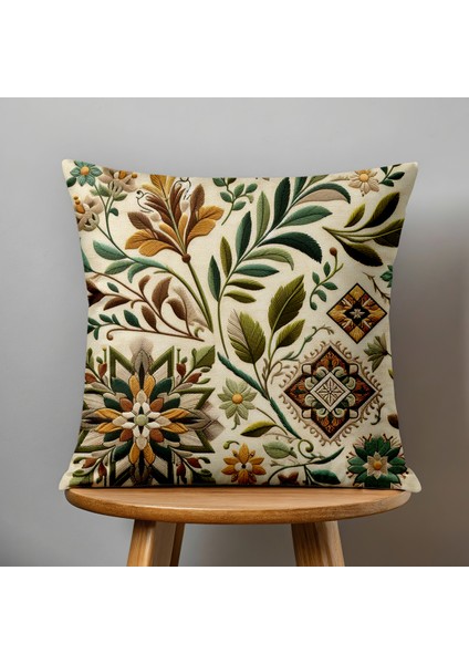 Çift Taraflı Dijital Baskı Kırlent Kılıfı Nakış Görünümlü Karışık Desenli fiyatları