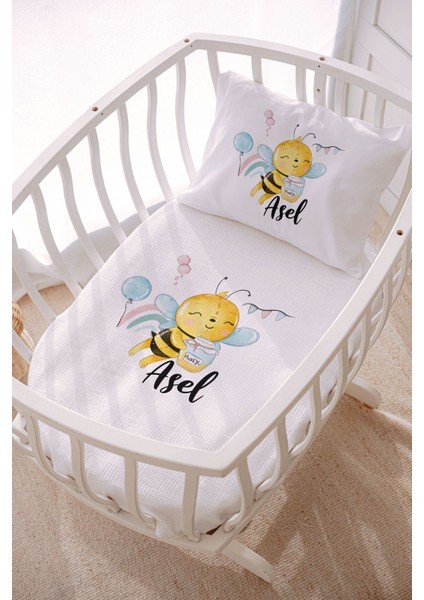 Isme Özel 70X120 Park Yatak ve Anne Yanı Pike Seti Arı