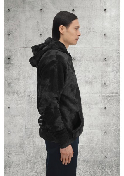 Unisex Batik Yıkamalı Şardonlu Kapüşonlu Kanguru Cepli Relaxed Fit Sweatshirt Space modelleri