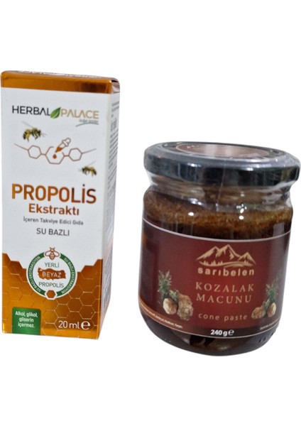 Yerli Beyaz Propolis Damla 20ML + Çam Kozalağı Macunu 240GR Kış Seti